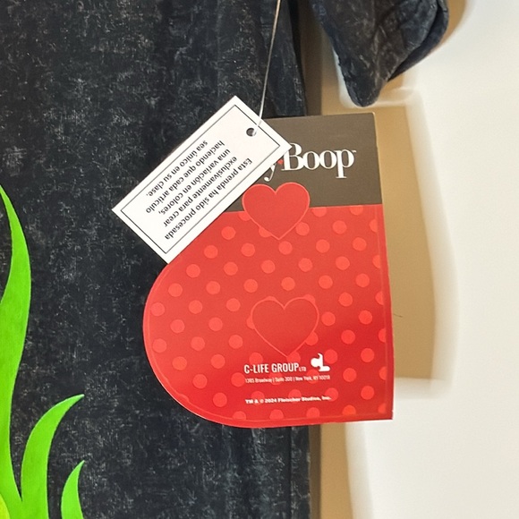 Betty Boop Acid Wash‎ Graphic Tee XS NWT Womens Retro Y2K Goth Streetwear Shirt - Picture 7 of 12